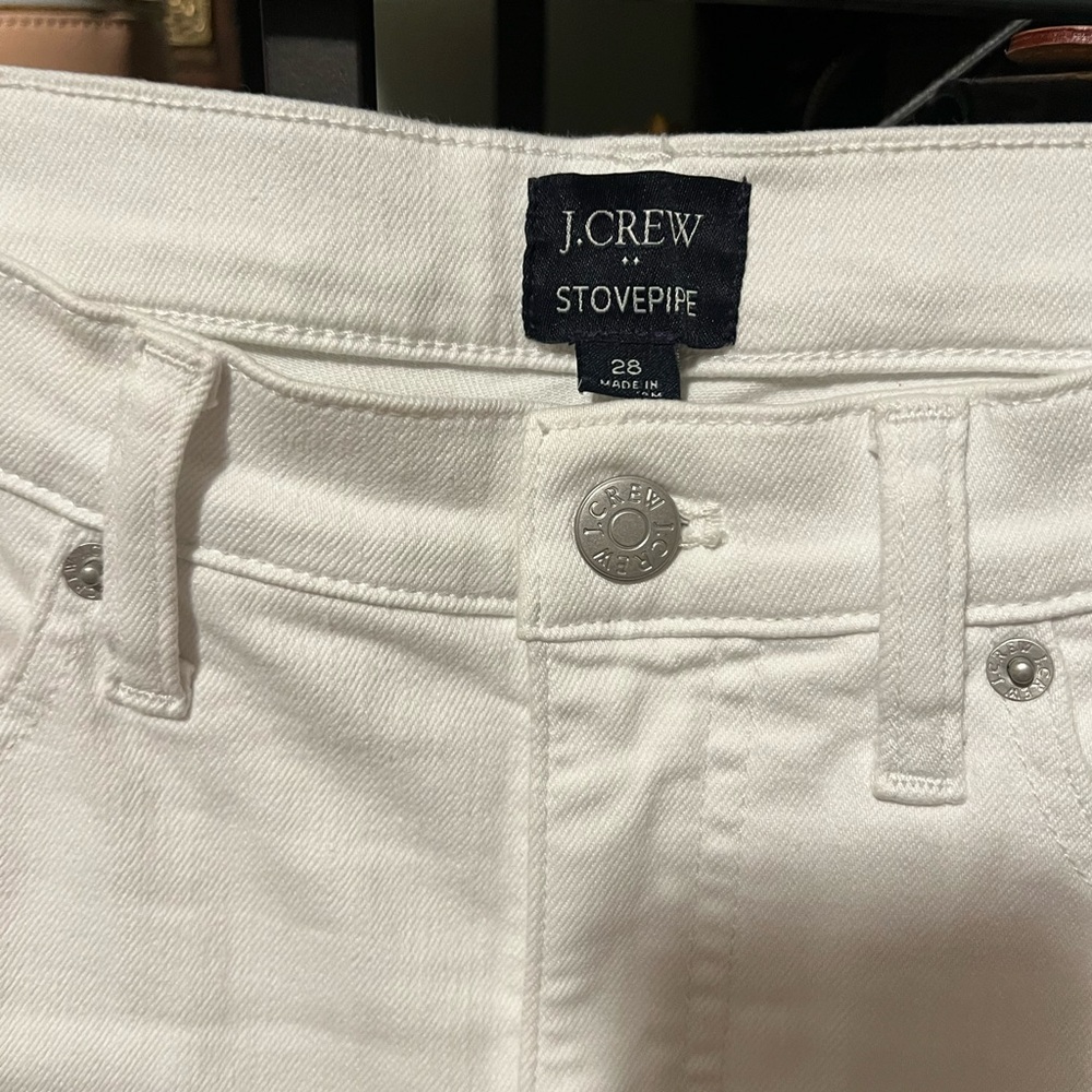 J. Crew Women's White Straight Leg Jeans